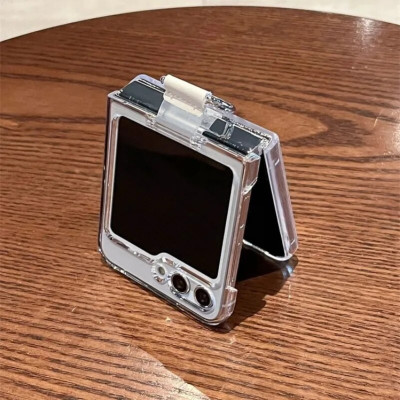 Ốp lưng chống sốc trong suốt kèm iring cho Samsung Galaxy Z Flip 5 hiệu Likgus Cover Ring (chất liệu cao cấp, thiết kế iring chống rơi rớt) - hàng nhập khẩu