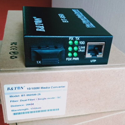 Media Convector 2 sợi 10/100Base BTON BT-950SM-25. Hàng nhập khẩu