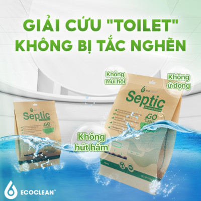 Men Vi Sinh Xử Lý Hầm Cầu Ecoclean septic 1 gói 100g