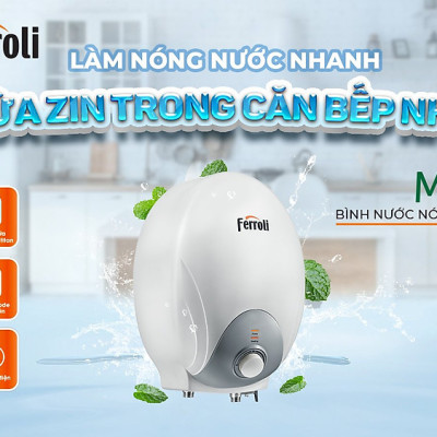 Bình nước nóng Ferroli HOT DOG 5lít dùng cho vòi chậu rửa bát - Hàng chính hãng 