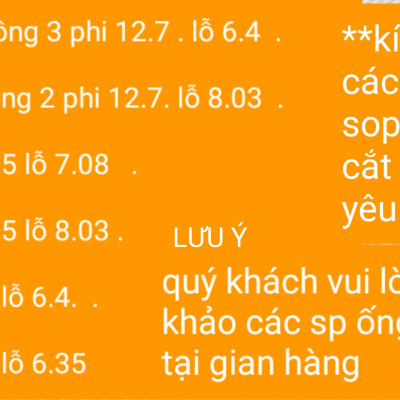 ống , phi 9.5 inox 304 ( LỖ TRONG 7.08MM )