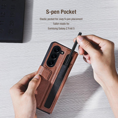 Bao da cho Galaxy Z Fold 6 Nillkin Aoge có nhét bút - hàng chính hãng