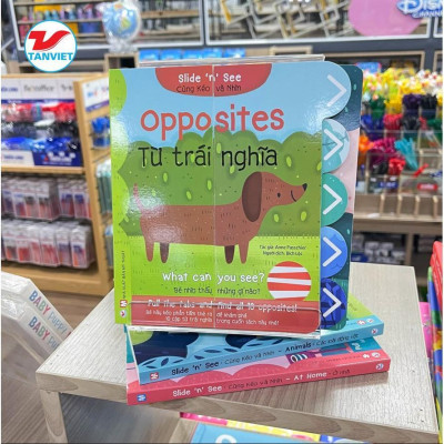 Sách Tương tác Song Ngữ Việt Anh Slide And See Opposites: Từ Trái Nghĩa - Tân Việt Books