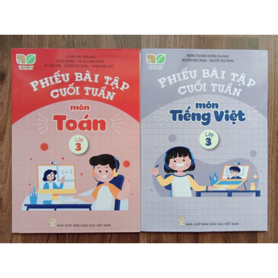 Sách - Combo Phiếu bài tập cuối tuần môn Toán + Tiếng Việt lớp 3 ( Kết Nối Tri Thức )