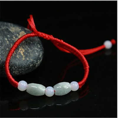 Vòng tay nam nữ chỉ đỏ 2 lu thống ngọc tự nhiên (Giao theo mầu tự nhiên)