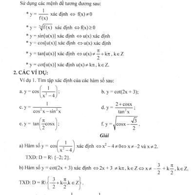 Kĩ Thuật Giải Nhanh Bài Toán Hay Và Khó Đại Số Giải Tích 11_HA