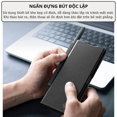 Bao Da Chống Sốc Nillkin Qin Pro Cho Samsung Galaxy Z Fold 6 Bảo Vệ Hoàn Hảo, Thiết Kế Đẳng Cấp - Hàng Nhập Khẩu