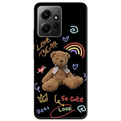 Ốp lưng cho Redmi Note 11 4G - Redmi Note 12 - Redmi Note 12 Pro - Redmi Note 12 Pro 5G - Chú Gấu Love Bear - Hàng Chính Hãng