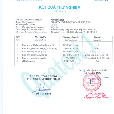 Nước Rửa Chén Hữu Cơ Bồ Hòn Và Tinh Dầu Quế 500ml thương hiệu Ecocare