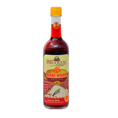 Nước mắm Khải Hoàn Phú Quốc 40-43 độ đam chai thủy tinh 520ml