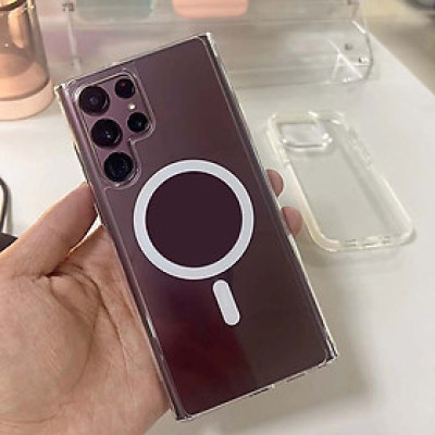 Ốp lưng cho Samsung Galaxy S23 Ultra 5G trong suốt sạc từ tính - hàng chính hãng