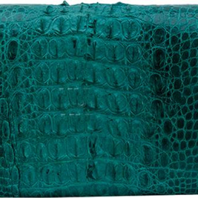 Ví Nữ Da Cá Sấu 3 Gấp Nguyên Con Huy Hoàng HT3291 (19 x 10.5 cm) - Xanh Lá