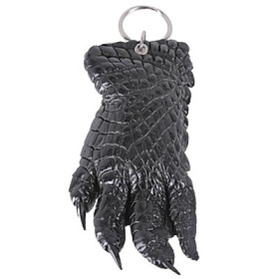 Móc khóa da cá sấu Huy Hoàng nguyên màu đen HC8271