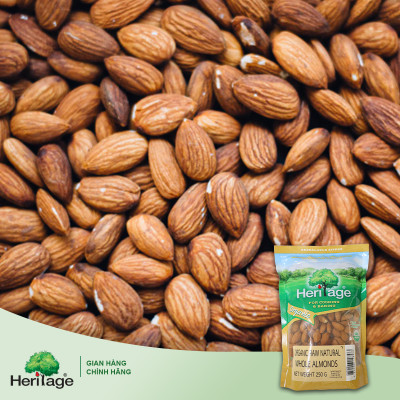 HẠNH NHÂN HỮU CƠ NGUYÊN HẠT- OGANIC RAW NATUAL WHOLE ALMONDS - 250gr