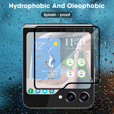 Dán kính cường lực cho Samsung Galaxy Z Flip 6 Full màn hình phụ nano bền, đẹp, chống vân tay tốt hiệu Kuzoom -hàng chính hãng 