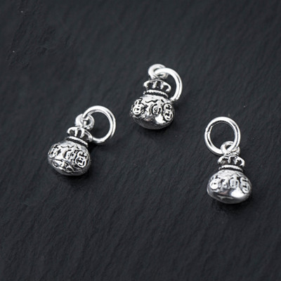 Combo 2 cái charm bạc túi tiền xu cổ mặt treo - Ngọc Quý Gemstones