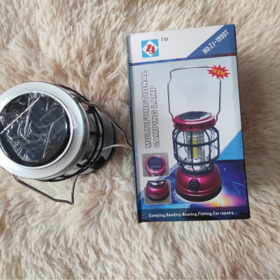 Đèn Cắm Trại ZJ-1990T Dùng Pin Sạc Và Năng Lượng Mặt Trời Có Cổng USB Có Thể Sạc Điện Thoại
