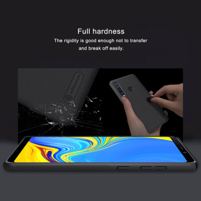Ốp Lưng Sần chống sốc cho Samsung Galaxy A9 2018 / A9S / A9 Star Pro hiệu Nillkin Super Frosted Shield đính kèm giá đỡ - hàng nhập khẩu