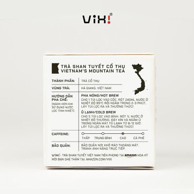 Trà đen túi lọc ViXi từ trà Shan Tuyết cổ thụ hộp 50g