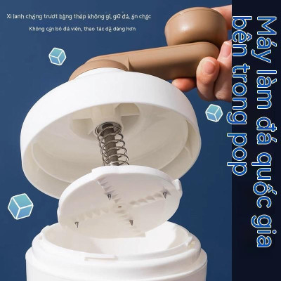 Máy Bào Đá Tuyết Cầm Tay Siêu Mịn - Máy Xay Đá Bào Mini Tiện Lợi, Lưỡi Dao Bằng Thép Không Gỉ