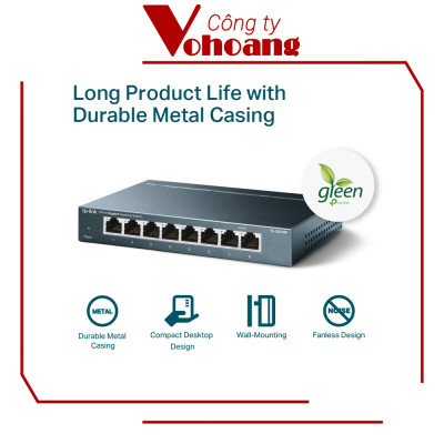 Bộ Chia Tín Hiệu Swich TP-Link SG108 Để Bàn 8 Cổng 10/100/1000Mbps - Hàng Chính Hãng