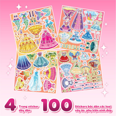 Combo 3 cuốn Sách thời trang công chúa (12 trang stickers)
