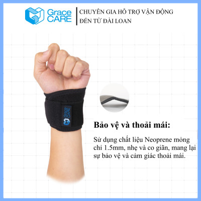Đai Cố Định Cổ Tay Grace Care WB222 – Hỗ Trợ Cổ Tay Chơi Thể Thao, Gym, Giảm Đau Cổ Tay Khi Vận Động