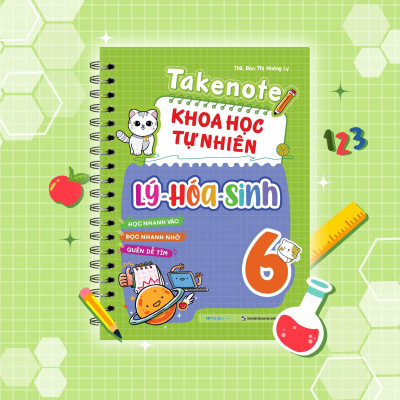 Sách - Takenote Khoa Học Tự Nhiên Lý - Hóa - Sinh Lớp 6 - Megabook