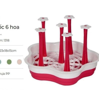 Khay úp ly, khay úp cốc 6 - 8 - 10 nhánh để ly - Tháo ráp tiện lợi, nhựa cao cấp chống bám bẩn 28 (VNM6219)
