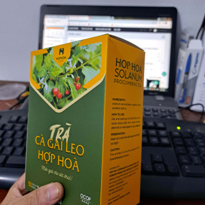 Trà Cà Gai Leo Hợp Hòa - Cà gai leo + Xạ đen + Cỏ Ngọt - 50 túi lọc - OCOP 4 Sao - Giải độc mát gan, ngăn ngừa ung thư