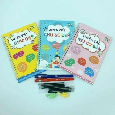 Set 3 quyển luyện viết cho bé - vở viết tự xóa thần kỳ