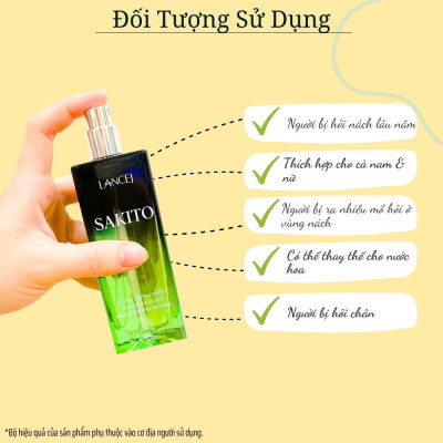 COMBO 6 Lọ Xịt Khử Mùi SAKITO LANCEJ 50ml, Sạch Vùng Nách, Ngăn Tiết Mồ Hôi, Không Ố Vàng Áo
