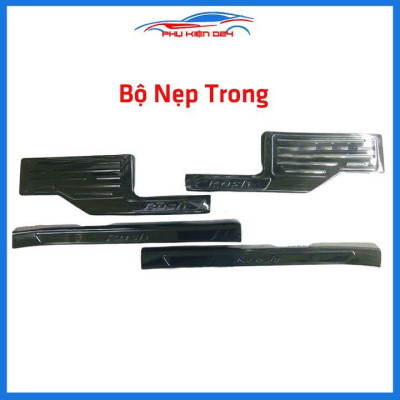 Bộ ốp bậc cửa trong ngoài nẹp bước chân Rush 2018-2019-2020 vân Titan chống trầy trang trí xe