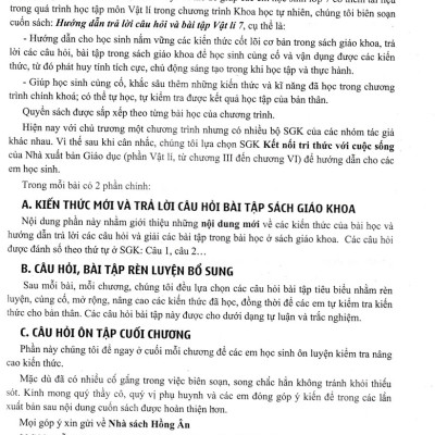 Sách tham khảo- Hướng Dẫn Trả Lời Câu Hỏi & Bài Tập Vật Lí 7 (Khoa Học Tự Nhiên) (Bám Sát SGK Kết Nối Tri Thức Với Cuộc Sống)_HA	
