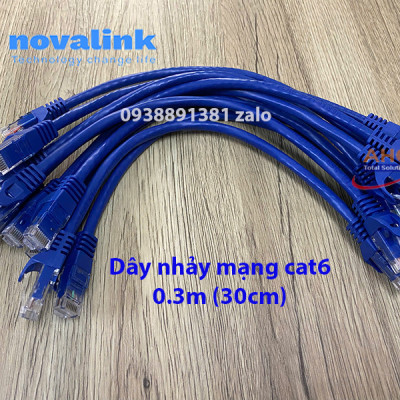 Dây nhảy mạng cat6 Novalink dài 0.2m, 0.3m, 0.5m,1m, 1.5m, 2M, 3m, 5m..100% lõi đồng, pass fluke. Hàng chính hãng, full thuế VAT