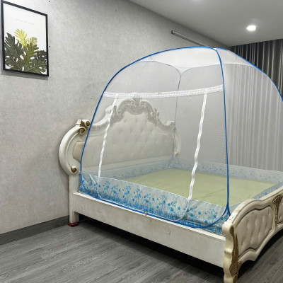 Mùng Chụp Mộc Miên - Tự Bung Đỉnh Rộng Có Viền Chân - Trăng Viền Xanh