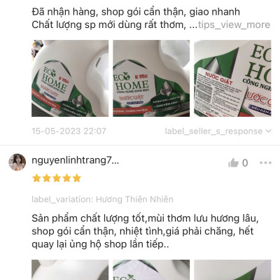Nước Giặt Xả Quần Áo Công Nghệ Sinh Học ECOHOME Kim Ngân Store Hương Đam Mê và Thiên Nhiên Làm Sạch Quần Áo, An Toàn Cho Làn Da Bé