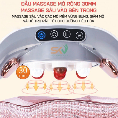￼Máy Massage Bụng Lưng Đùi Pin Sạc Tích Hợp Đá Nóng Himalaya Hỗ Trợ Giảm Mỡ Bụng Đai Mát Xa Bụng Eo Lưng