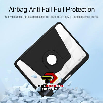 Bao da xoay 360 độ cho Xiaomi Pad 6 Pro, Xiaomi Pad 6 chống sốc, có ngăn đựng bút, 2 kiểu dựng hiệu GREENCAS  - Hàng chính hãng