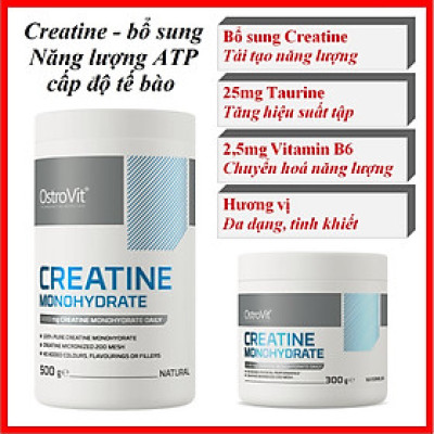 Ostrovit Creatine 300g/500g – Bổ sung Acid Amin Creatine, Taurine, B6, gia tăng sức mạnh, tái tạo năng lượng tập luyện