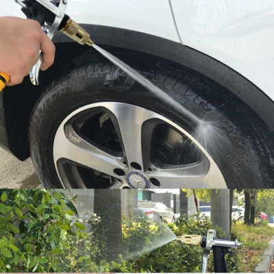  Bộ dây vòi xịt nước rửa xe, tưới cây . tăng áp 3 lần, loại 7m, 10m 206236 đầu đồng, đai, + tặng đai