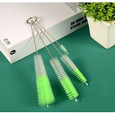 bộ 4 cọ vệ sinh rửa vòi ấm trà, cà phê, lọ chai, đầu ty ngậm bình sữa, lưỡi máy xay sinh tố ( tặng móc dán tường to )