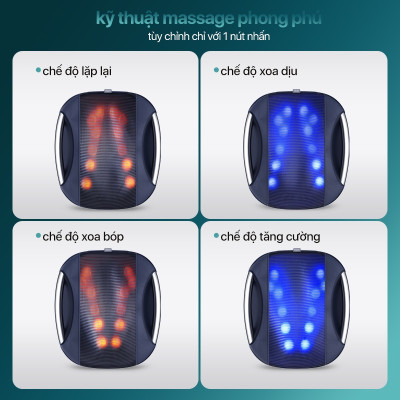 Máy Massage Lưng PHILIPS PPM4501 Trang bị 12 đầu massage riêng biệt 4 chế độ massage - Hàng chính hãng