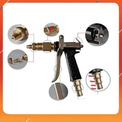 ️Evoucher Bộ dây vòi xịt nước rửa xe, tưới cây đa năng, tăng áp 3 lần, loại 7m, 10m 206236 đầu đồng, cút, + mở chai
