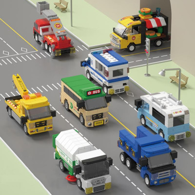 Đồ chơi lắp ráp xe cần cẩu màu đỏ 94 mảnh Value Toys