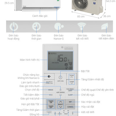 Máy lạnh Panasonic Inverter 1 HP CU/CS-U9BKH-8 / 1.5 HP CU/CS-U12BKH-8 - Mẫu mới 2025 - Hàng Chính Hãng, Mới 100%