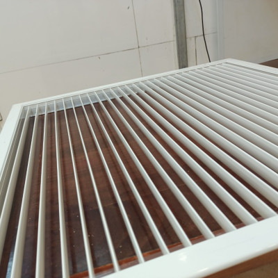 Cửa gió hồi nan bầu dục 600x600, cửa gió hồi điều hòa âm trần nhôm sơn tĩnh điện