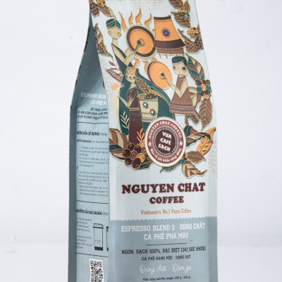 Cà phê ESPRESSO BLEND No.2 dạng hạt nguyên chất đậm vị phong cách Ý, hậu vị kéo dài - 250g