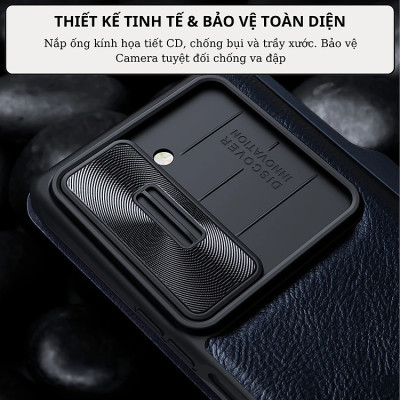 Bao Da Chống Sốc Nillkin Qin Pro Cho Samsung Galaxy Z Fold 6 Bảo Vệ Hoàn Hảo, Thiết Kế Đẳng Cấp - Hàng Nhập Khẩu