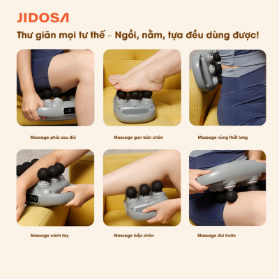 Máy Massage Cầm Tay JIDOSA 16 Đầu - 8 đầu - 6 đầu Giảm Đau Cơ Sâu, Động Cơ Êm, Pin Lâu, 9 Chế Độ Bảo hành 12 tháng Chính Hãng